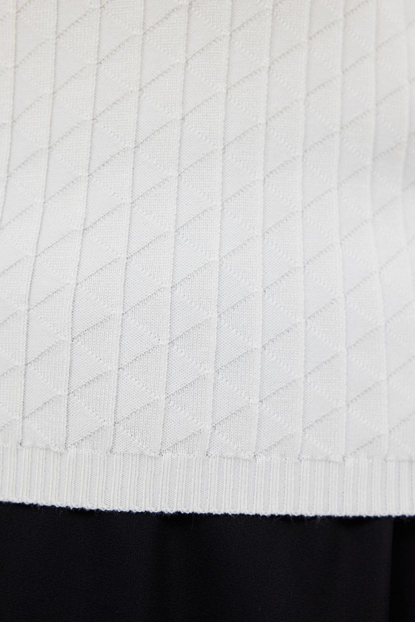 Базовый джемпер с коротким рукавом (арт. BAON B1324206), размер XS, цвет белый Базовый джемпер с коротким рукавом (арт. BAON B1324206) - фото 5