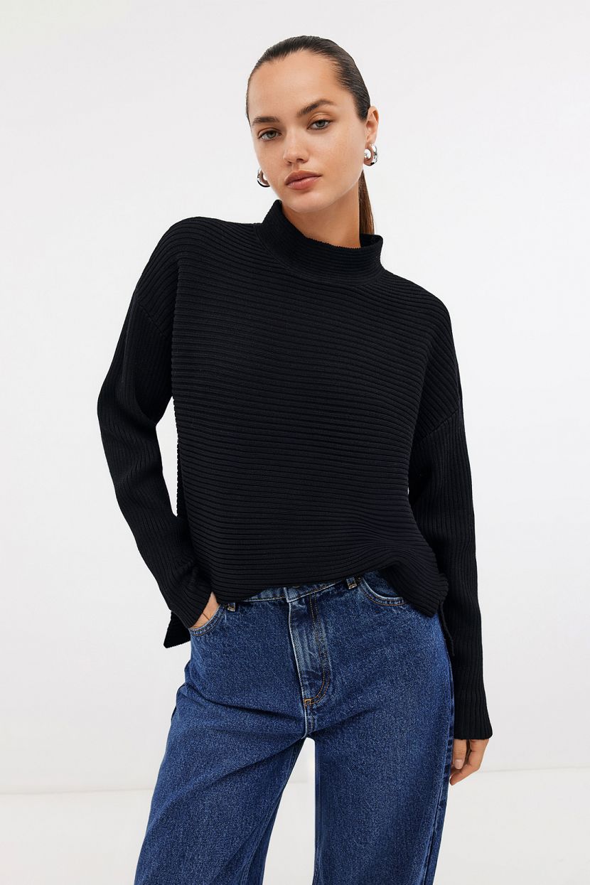 Джемпер из смесовой шерсти L черный 3535₽