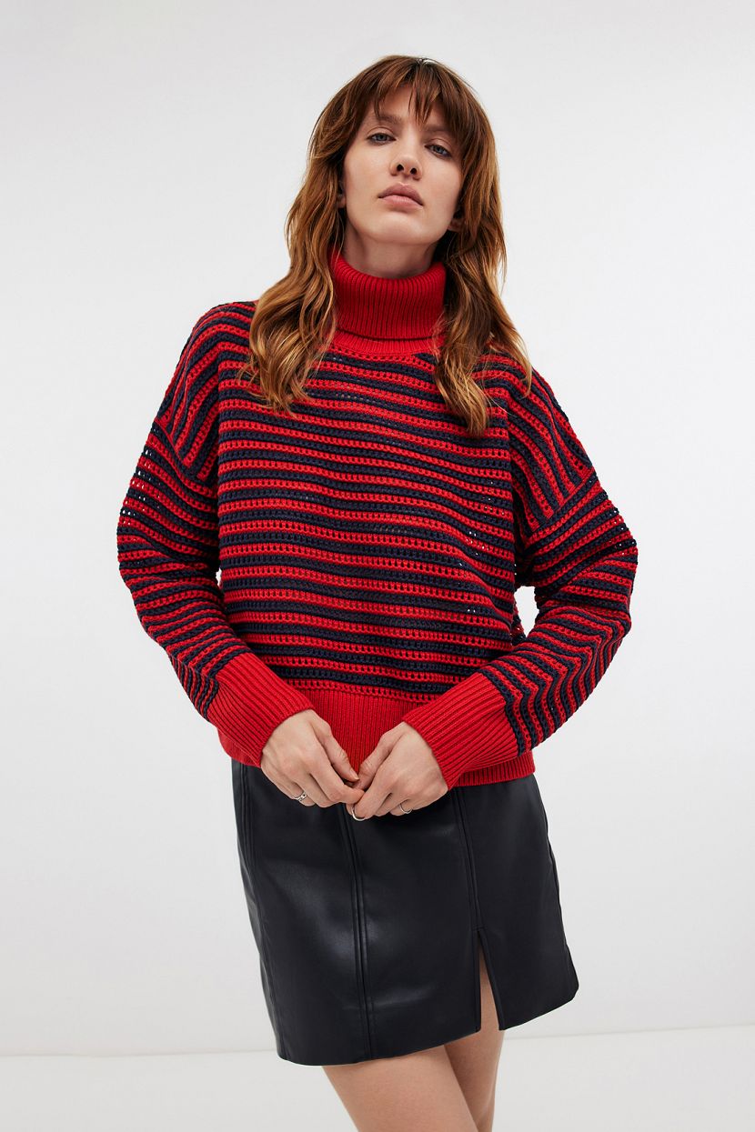 Джемпер из смесовой пряжи с шерстью L LYCHEE STRIPED 3799₽