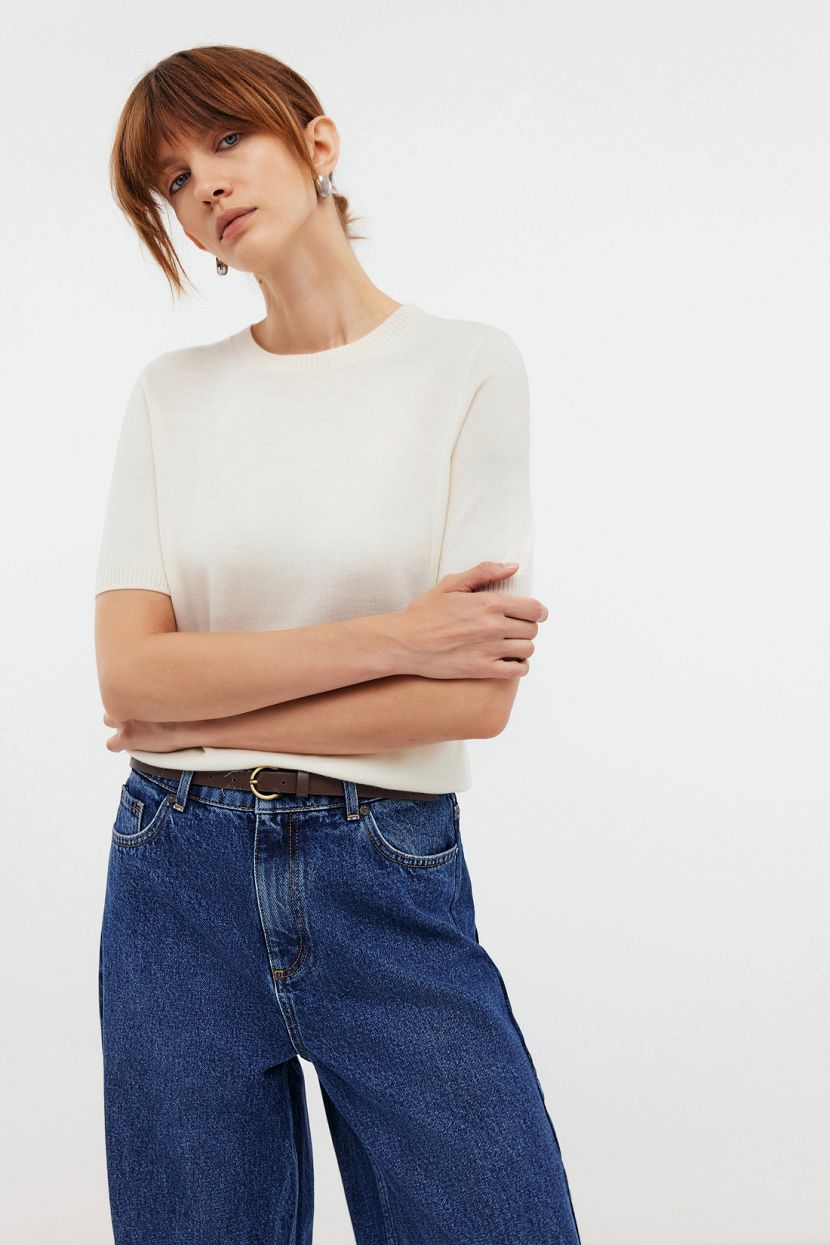 Джемпер из 100 шерсти L белый 6299₽