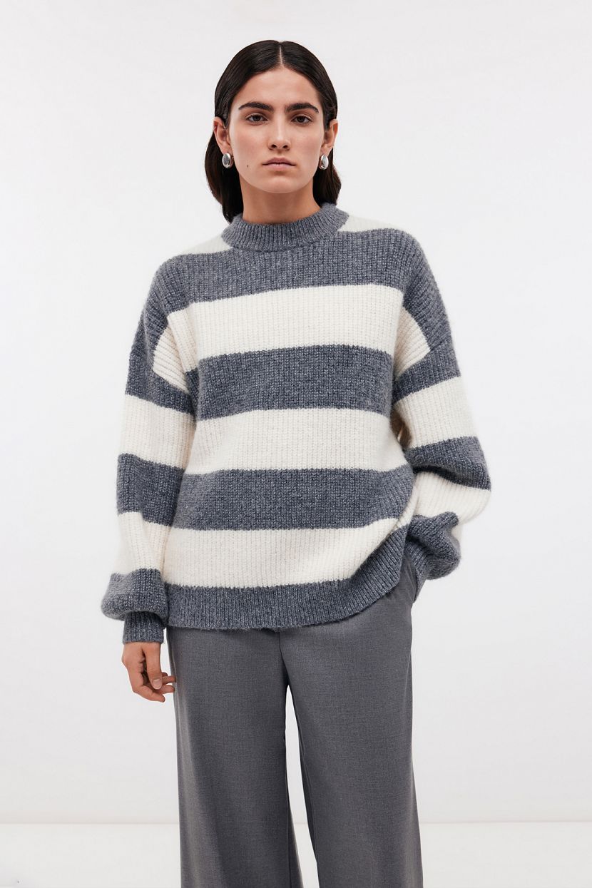 Джемпер из шерсти альпака L серый 5759₽