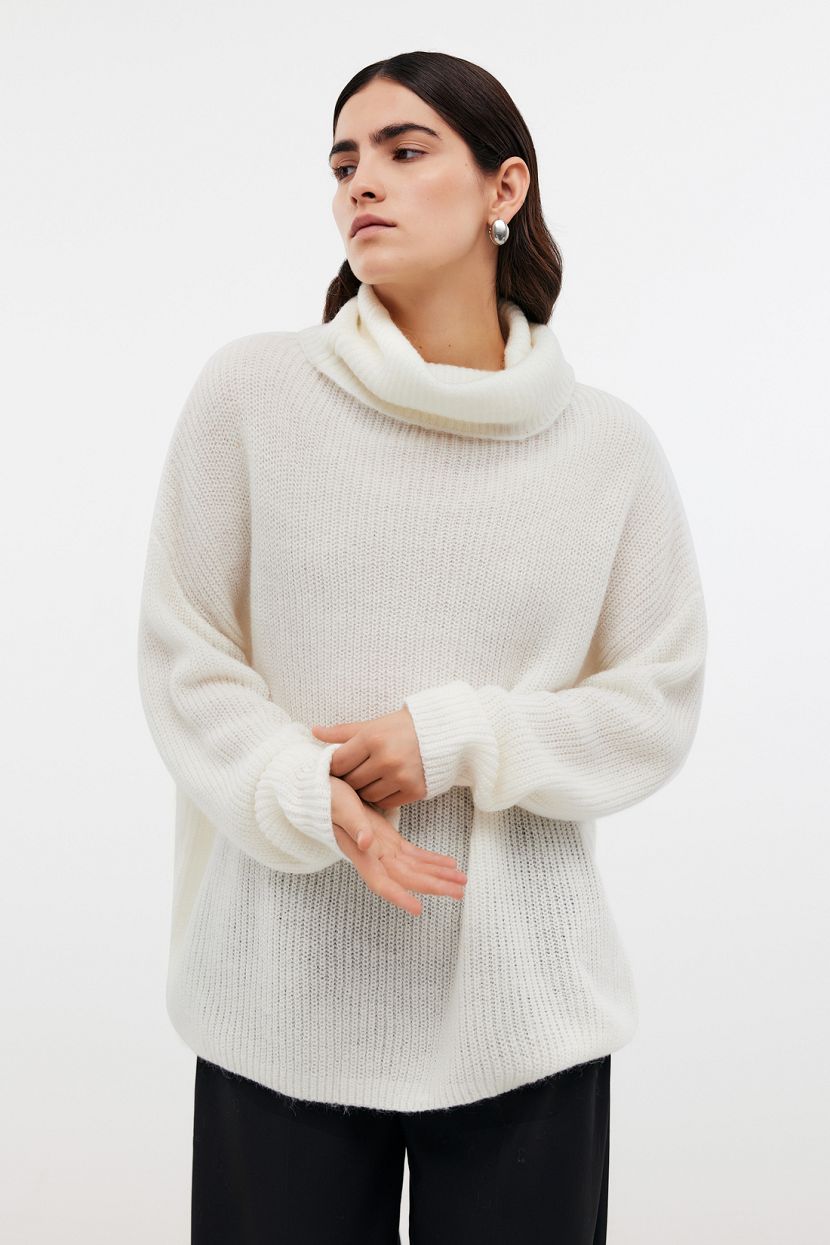 Джемпер из шерсти альпака L белый 4444₽