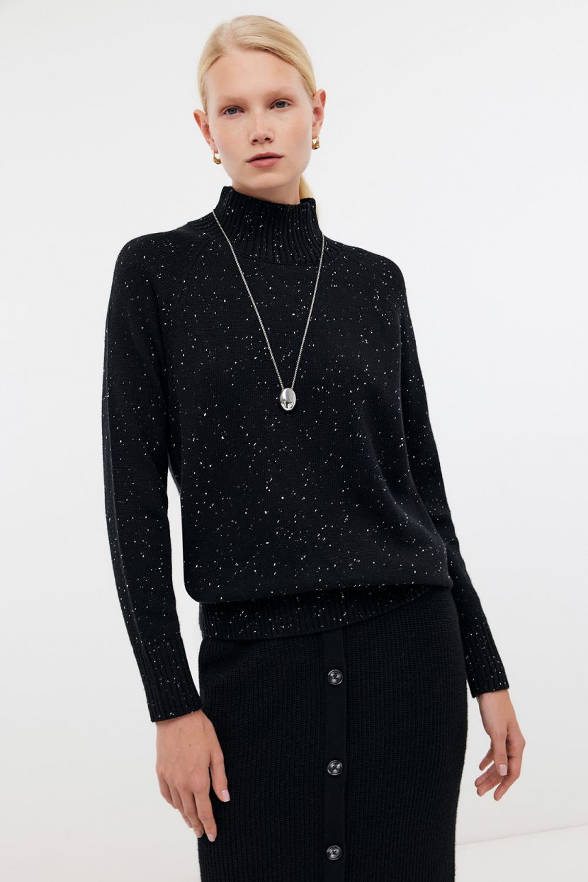 Джемпер из смесовой пряжи с шерстью L черный 4799₽