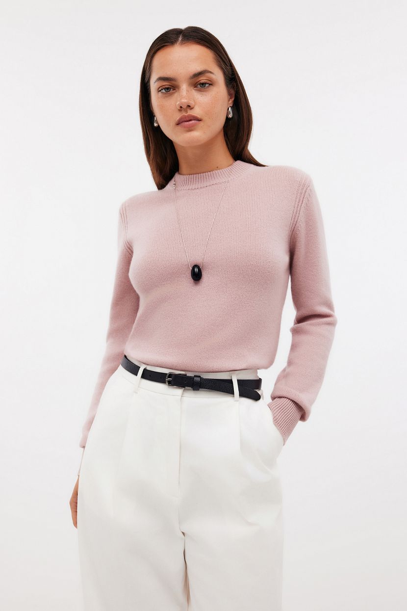 Джемпер из шерстяной пряжи S розовый 6299₽