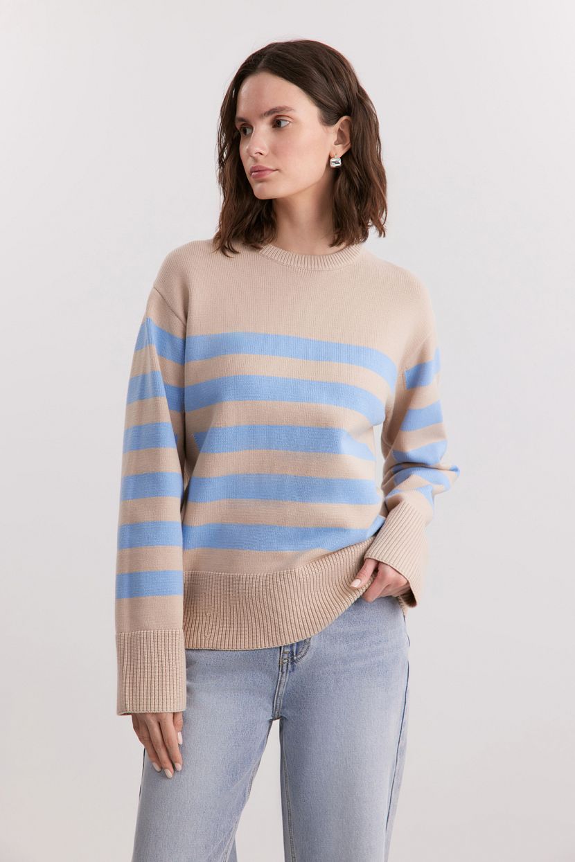 Джемпер из смесовой пряжи с вискозой L бежевый 3799₽