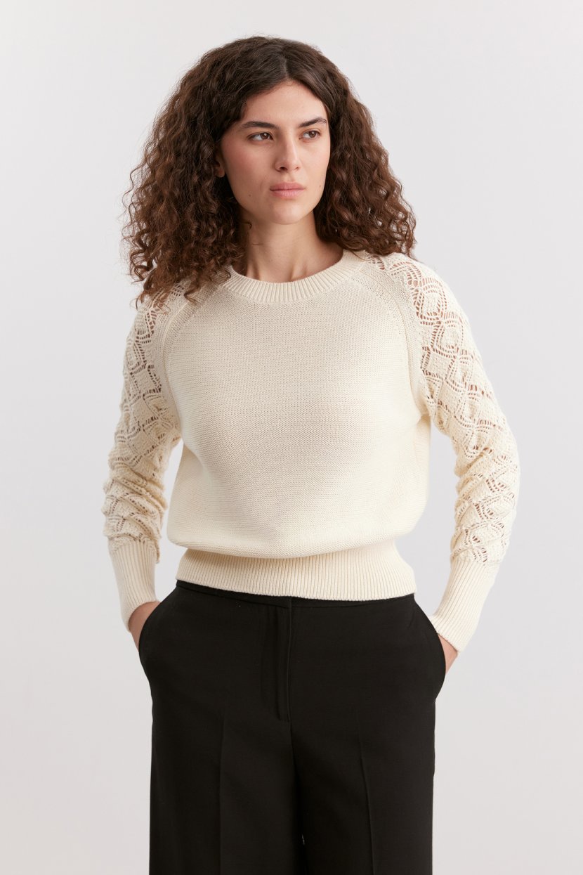 Джемпер из 100 хлопка M белый 7299₽