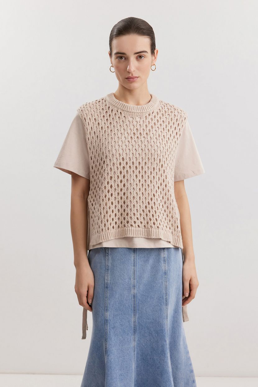 Джемпер из 100 хлопка 2 в 1 L бежевый 3599₽