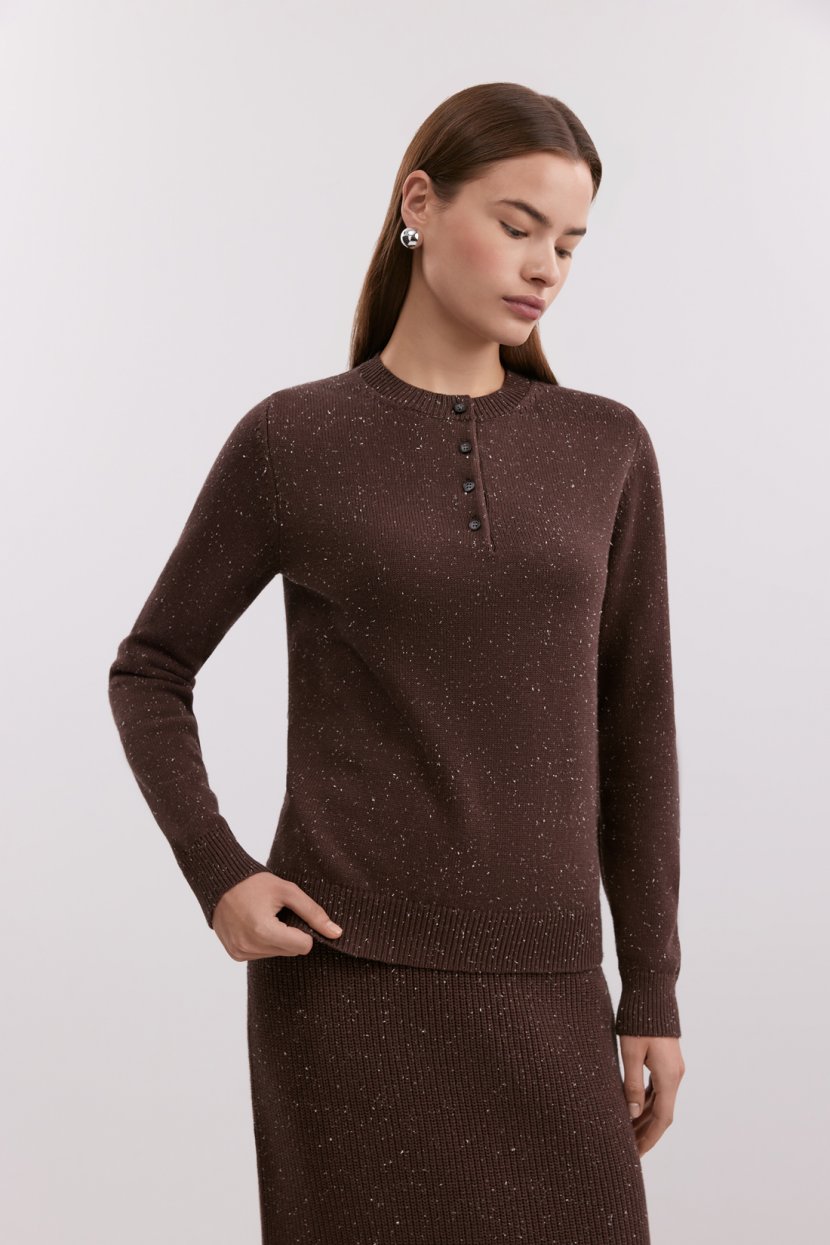 Джемпер из хлопковой пряжи с эффектом твида 4199₽