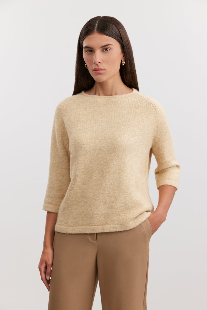 Базовый меланжевый джемпер с коротким рукавом 5599₽