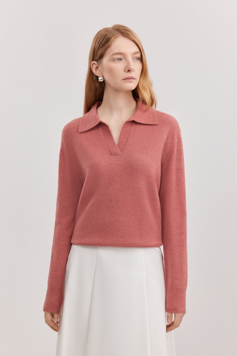 Джемпер-поло с содержанием шерсти 6299₽