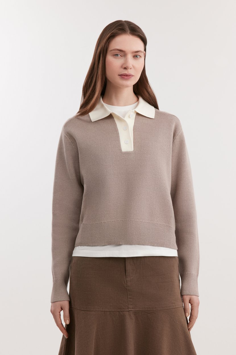 Джемпер поло с отложным воротником 8799₽