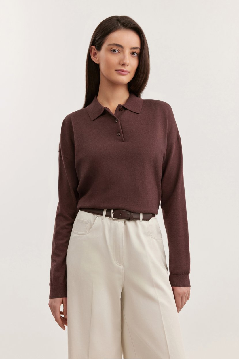 Джемпер поло с отложным воротником 6599₽