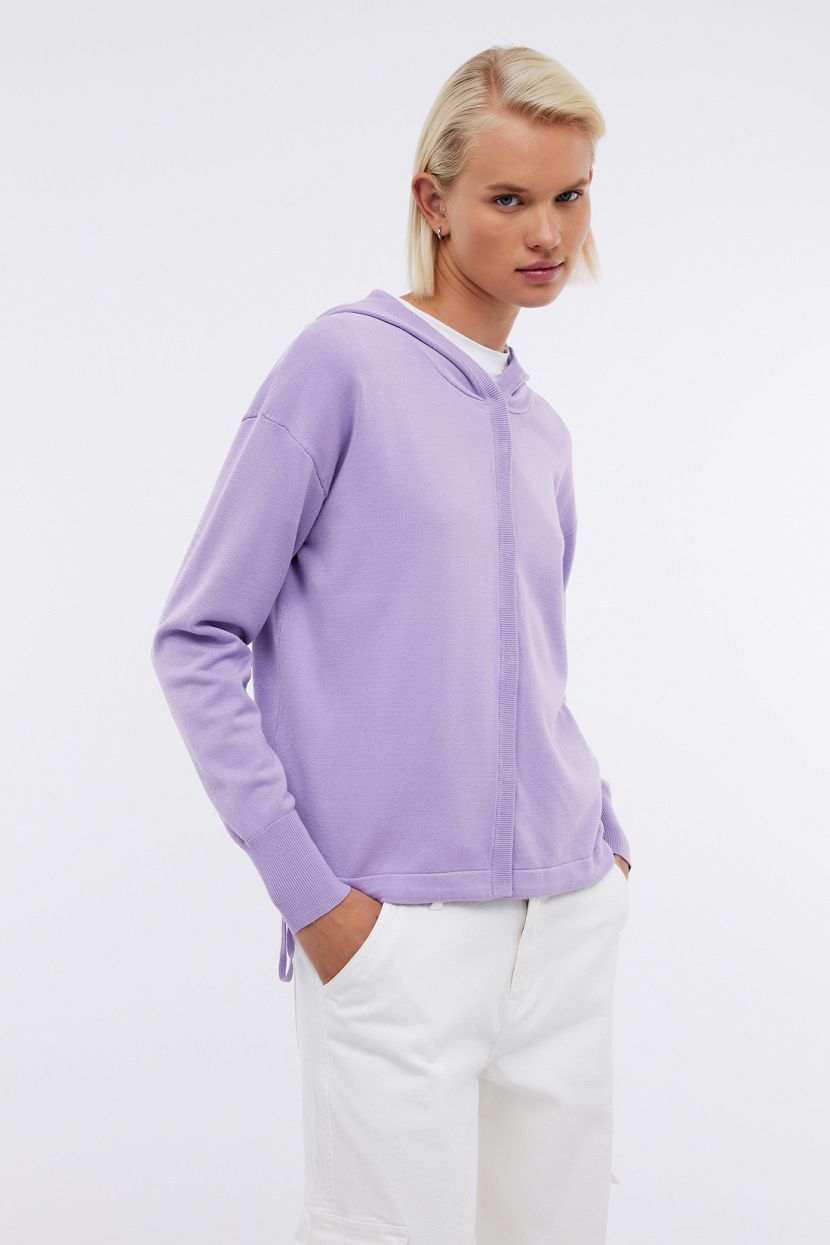 Кардиган с капюшоном в спортивном стиле, XL, фиолетовый