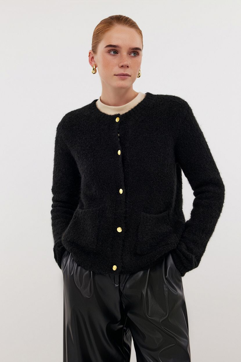 Укороченный кардиган из смесовой пряжи