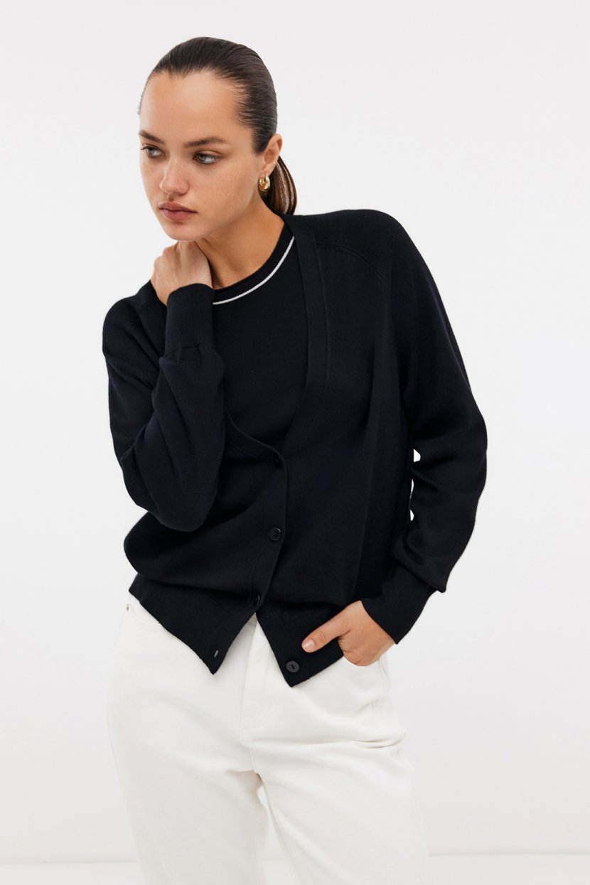 Трикотажный кардиган из смесовой пряжи 3599₽