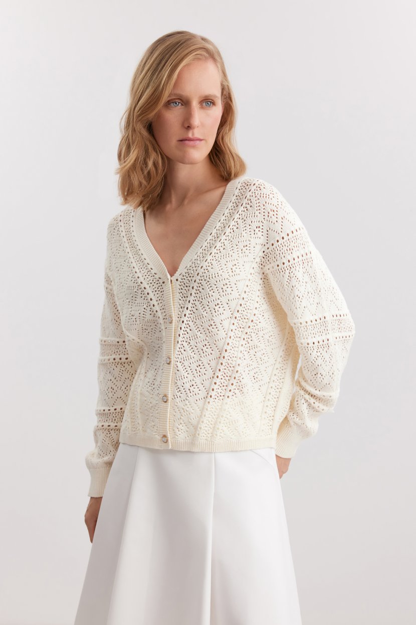 Кардиган из 100 хлопка XL белый 8399₽