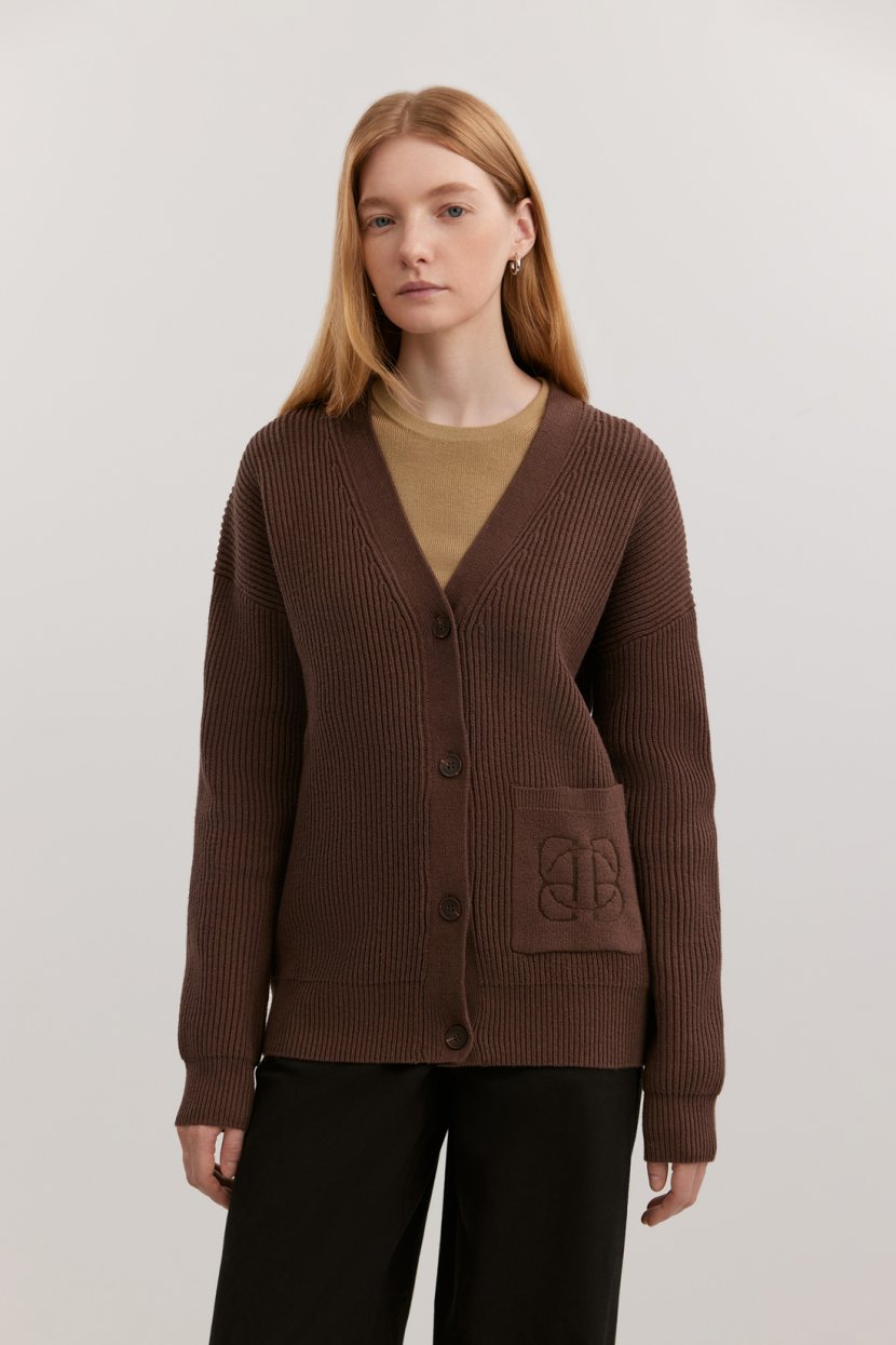 Кардиган из хлопковой смесовой пряжи 4199₽