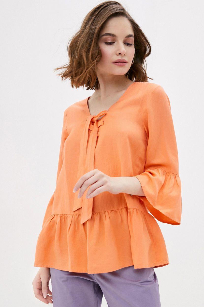 Блузка (арт. baon B170025), размер XL, цвет оранжевый Блузка (арт. baon B170025) - фото 1