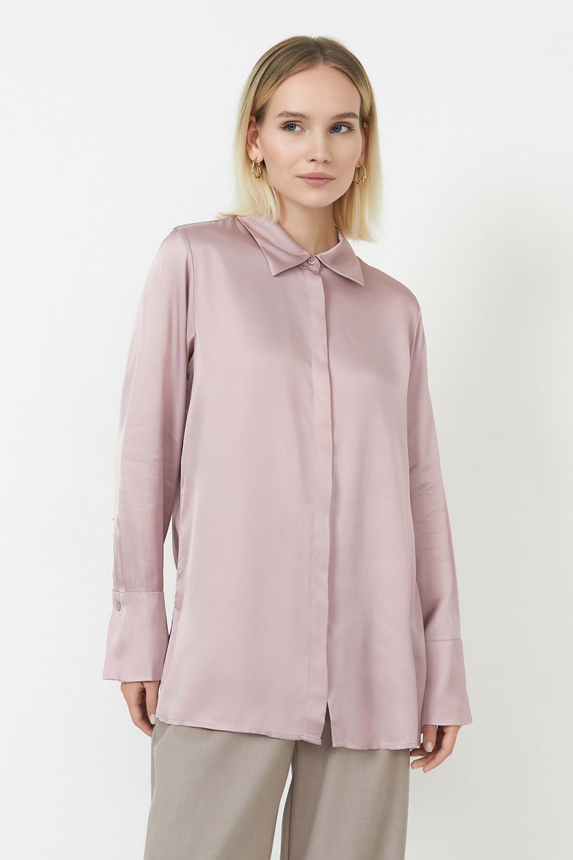 Блузка, XL, розовый