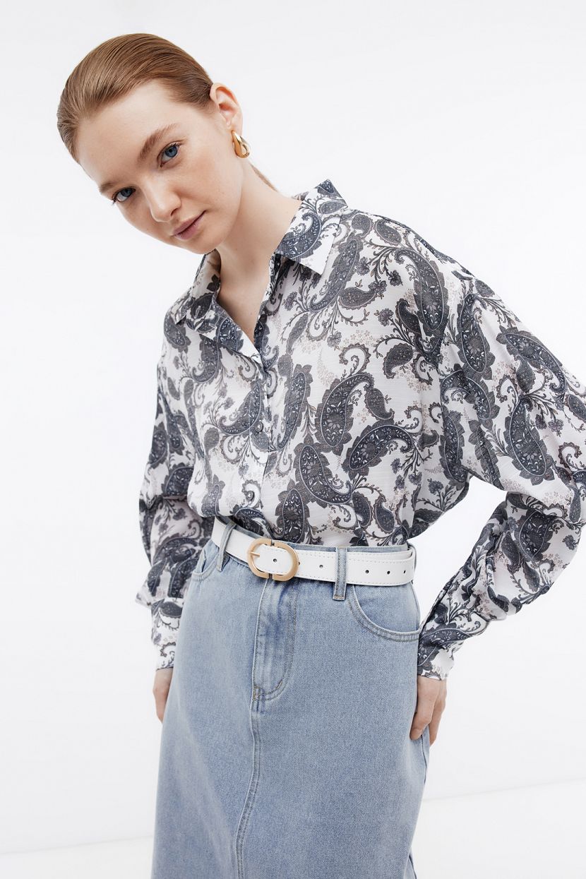 Полупрозрачная блуза с узором пейсли