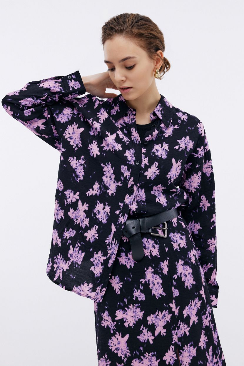 Свободная блузка из вискозы с принтом