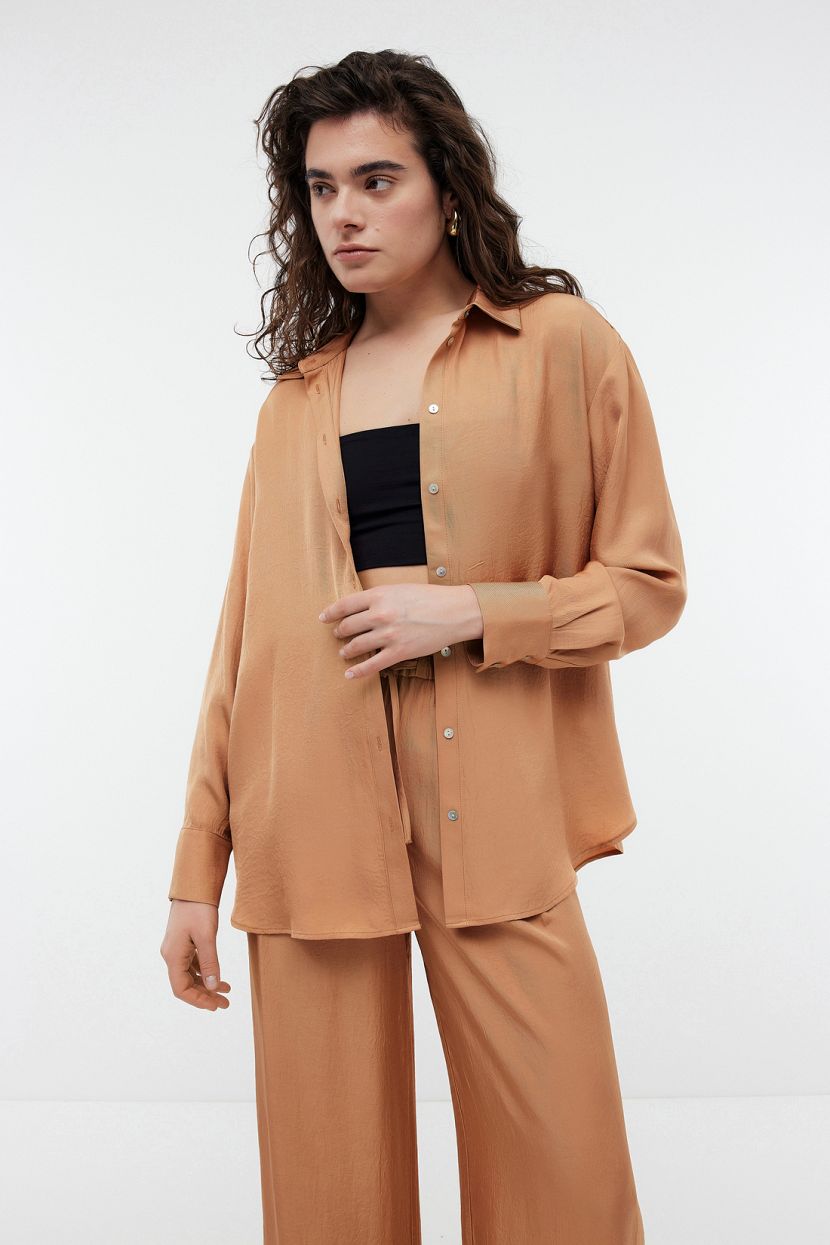 Блузка оверсайз из ацетата L бежевый 5999₽