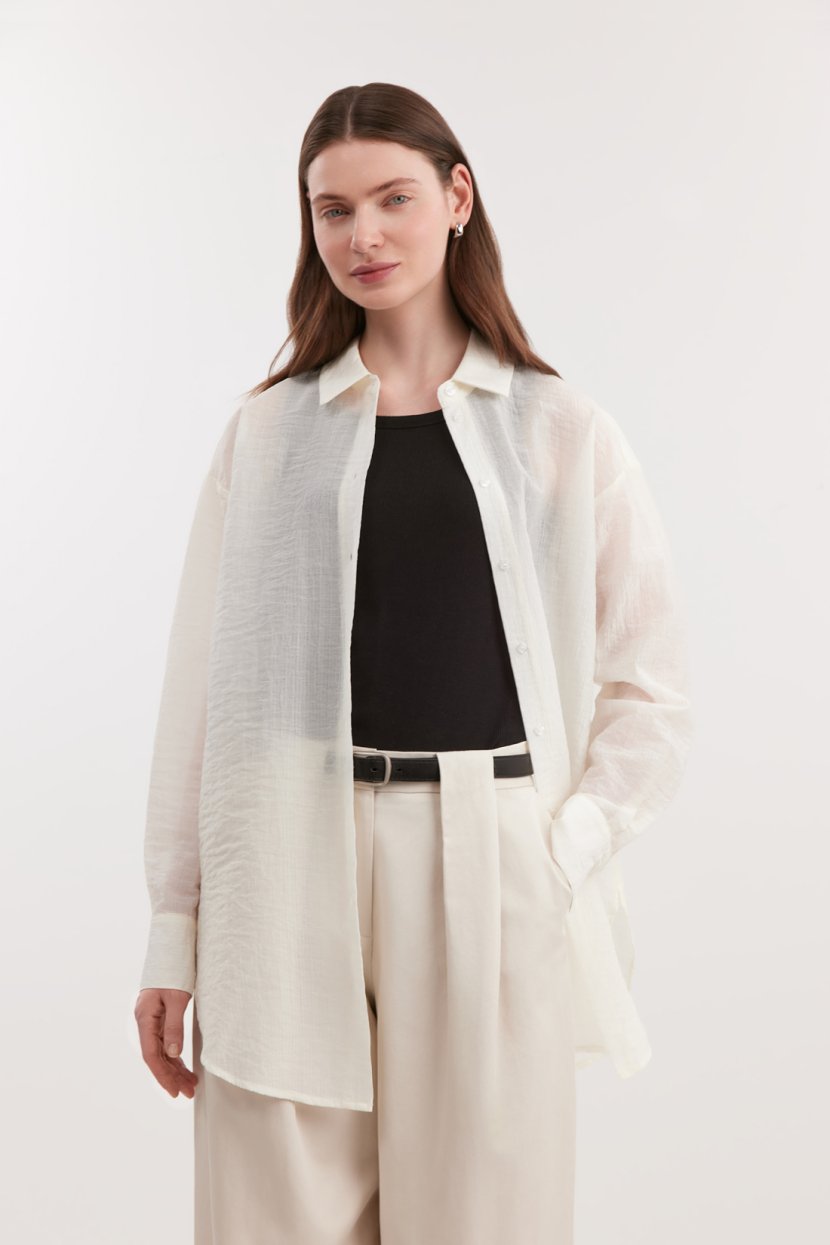 Удлиненная блузка из вискозы