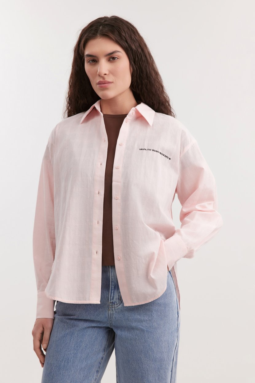 Хлопковая блузка с вышивкой