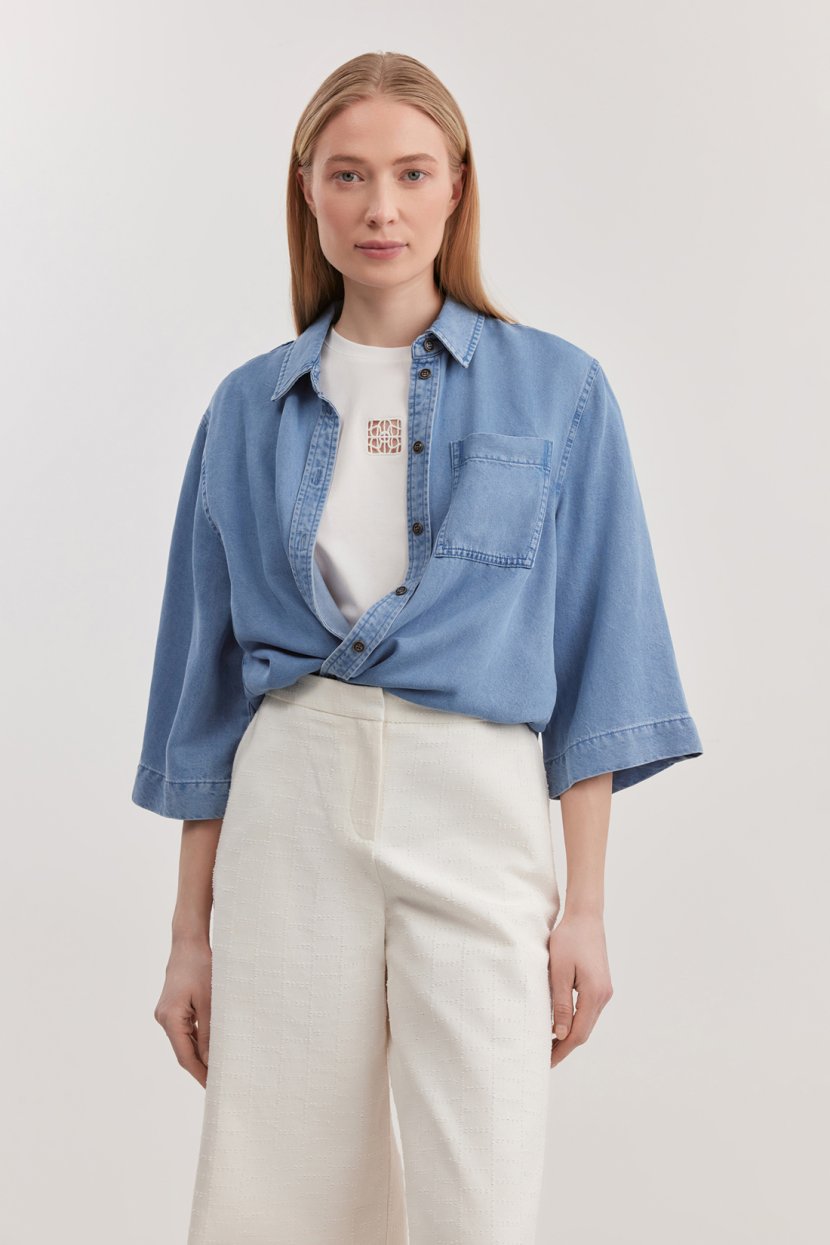 Блузка из вискозного денима 8399₽