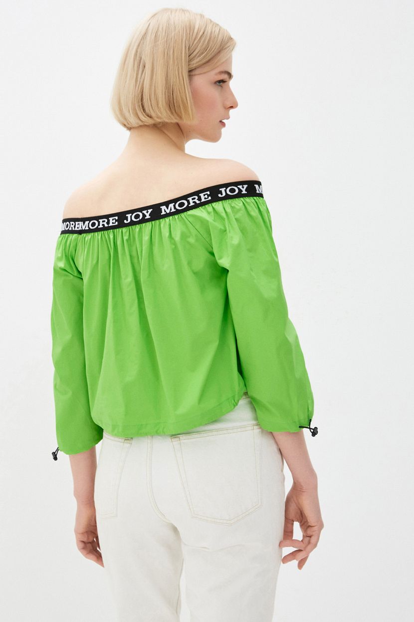 Блузка с открытыми плечами (арт. baon B190022), размер XS, цвет зеленый Блузка с открытыми плечами (арт. baon B190022) - фото 2