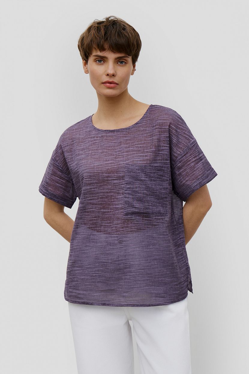 Блузка (арт. baon B1923017), размер XL, цвет фиолетовый