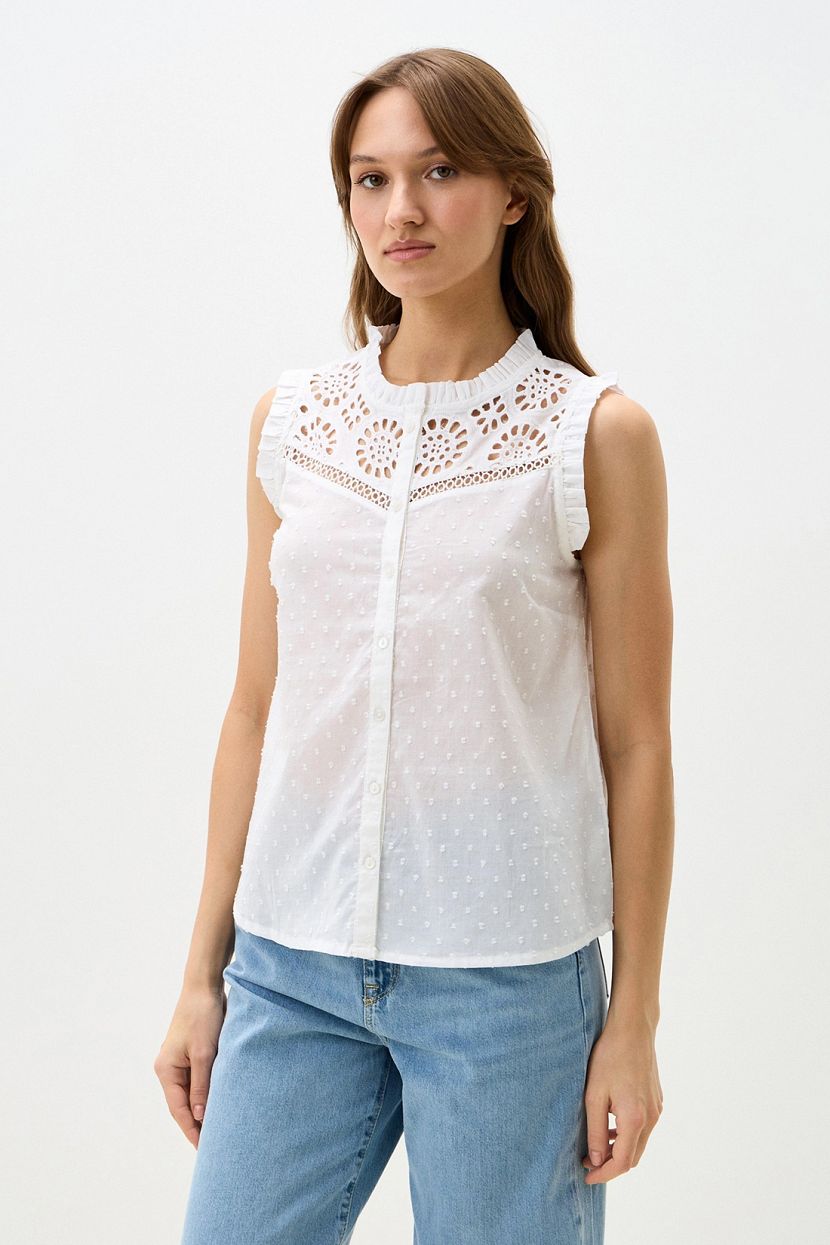 Блузка из 100 хлопка L белый 3599₽