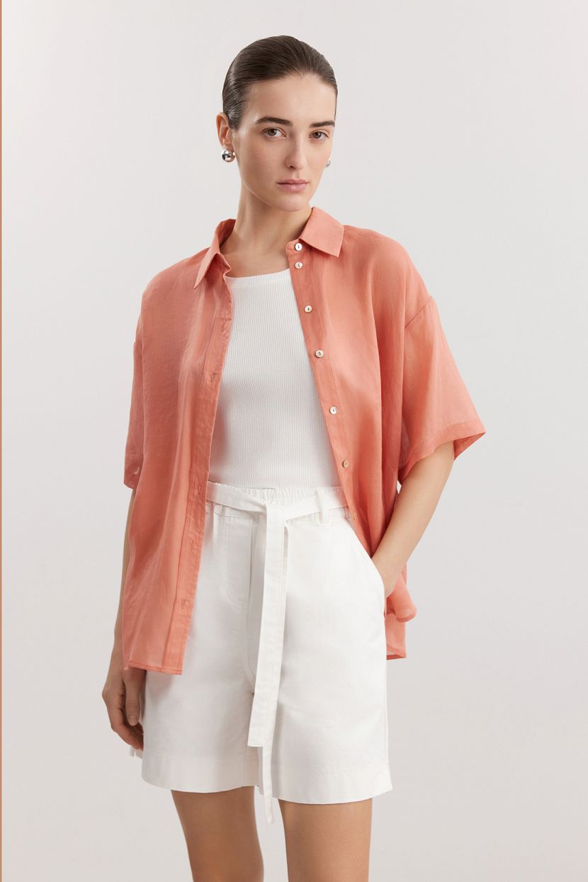 Блузка из 100% рами, L, оранжевый