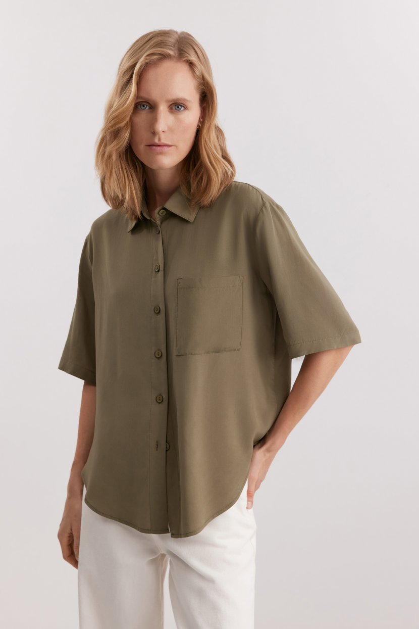 Блузка из бархатистой 100 вискозы L зеленый 3199₽