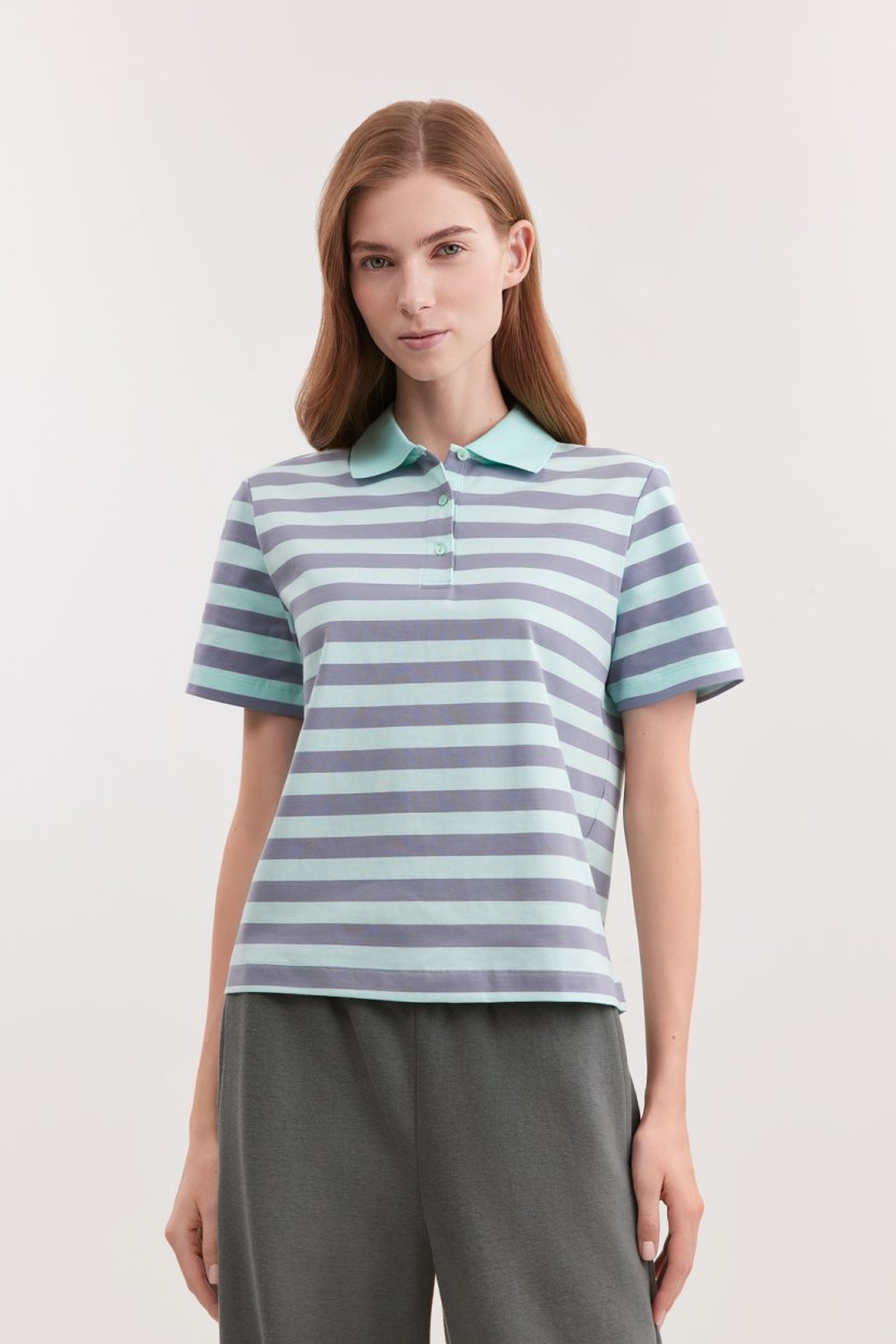 Поло из хлопкового джерси в полоску SURF SPRAY STRIPED 3299₽
