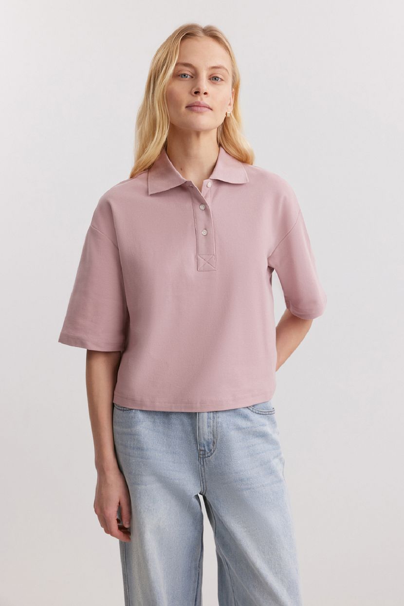 Поло из 100 хлопкового пике L розовый 2399₽