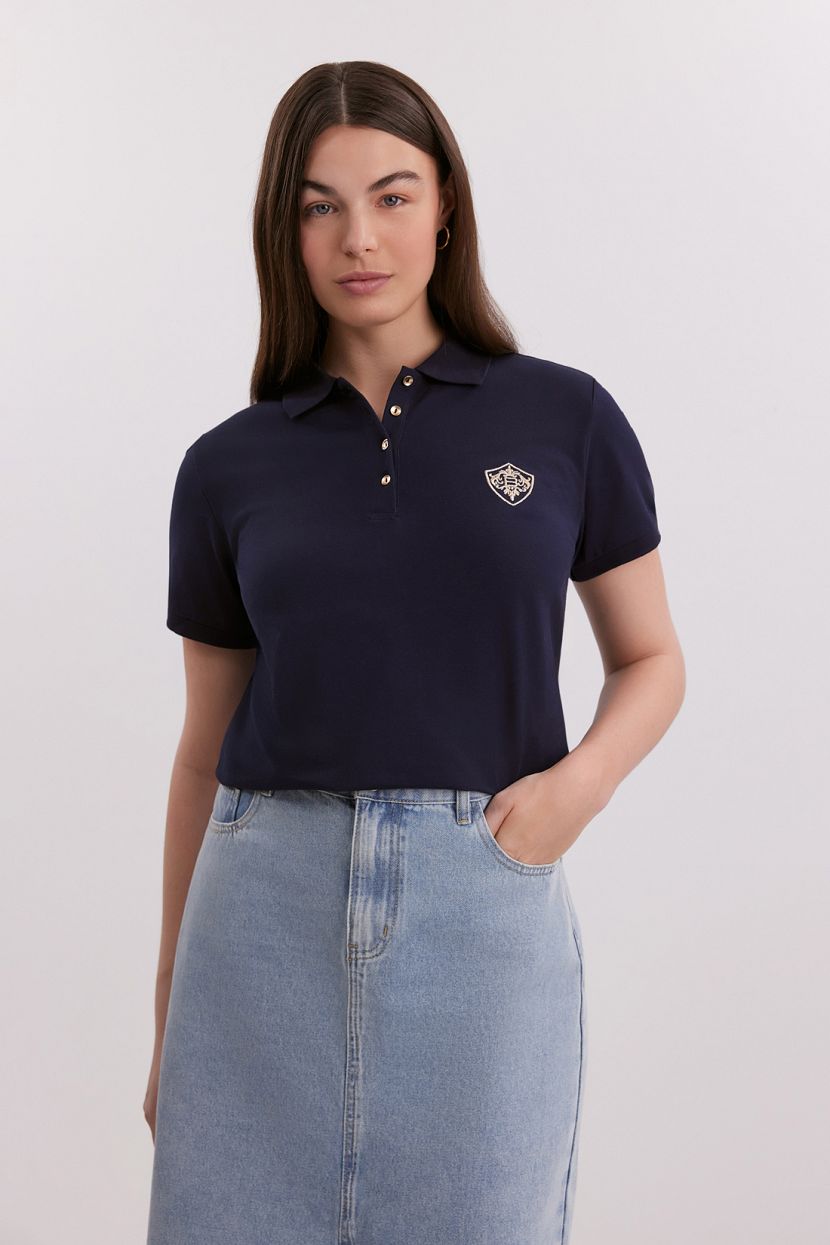 Поло из хлопкового пике 4XL синий 3399₽