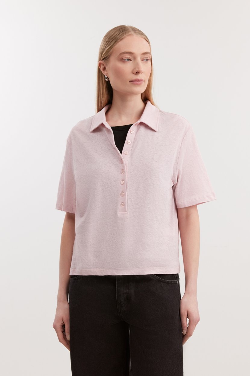 Трикотажное поло из льна и хлопка 5999₽