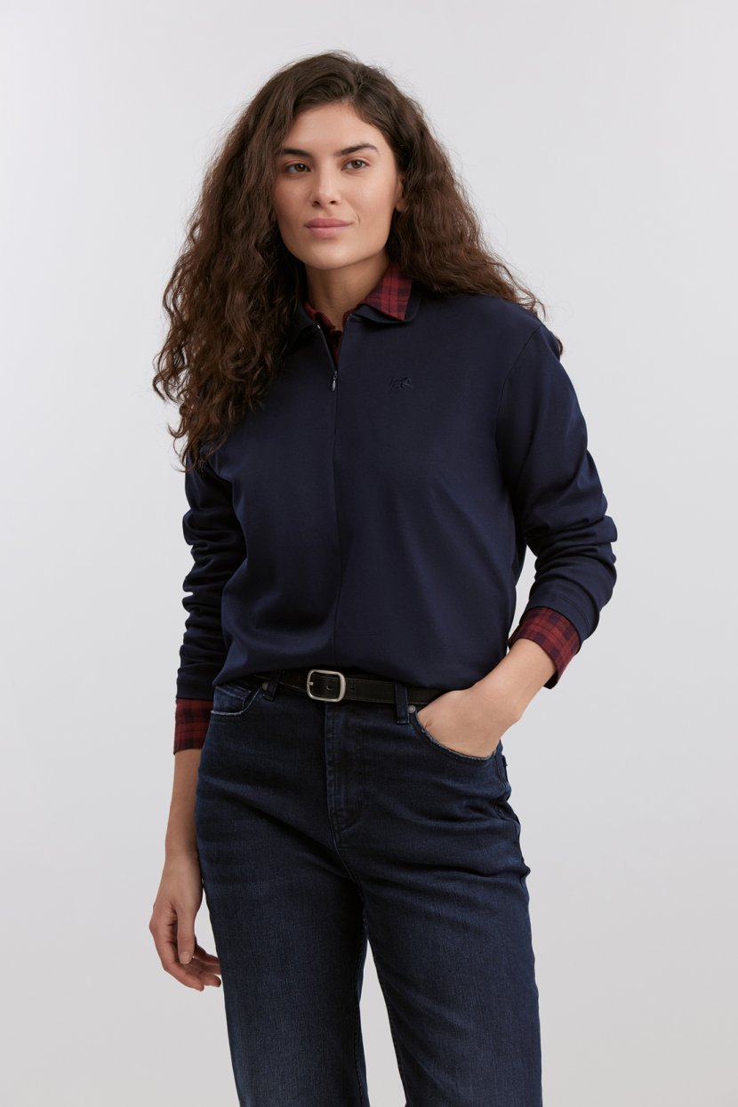 Трикотажное поло из хлопка интерлок 6199₽