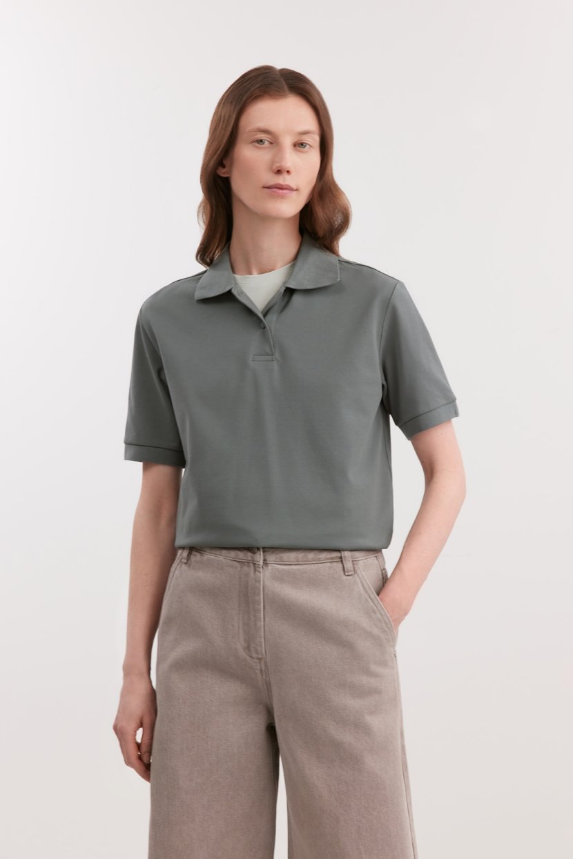 Футболка-поло из хлопкового пике