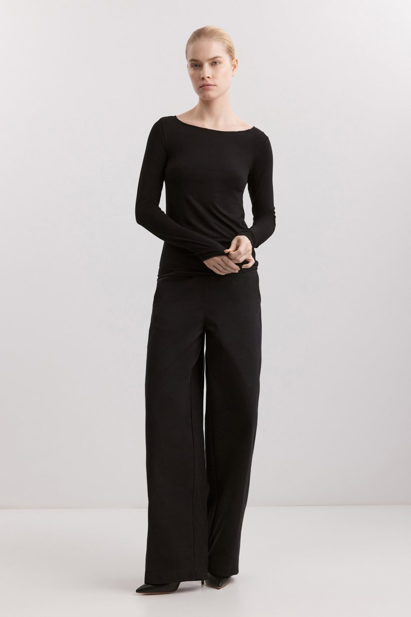 Лонгслив из вискозного джерси L черный 1799₽