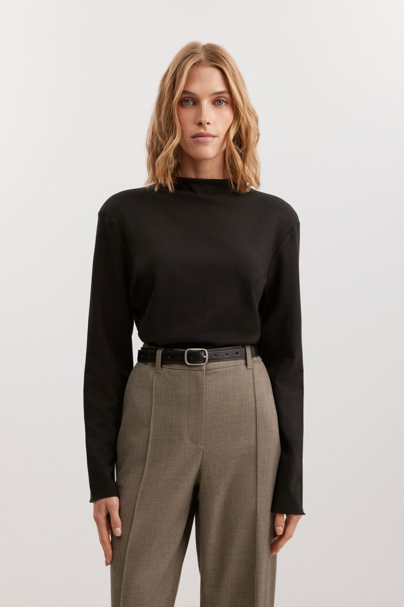 Лонгслив из трикотажного смесового джерси 2999₽