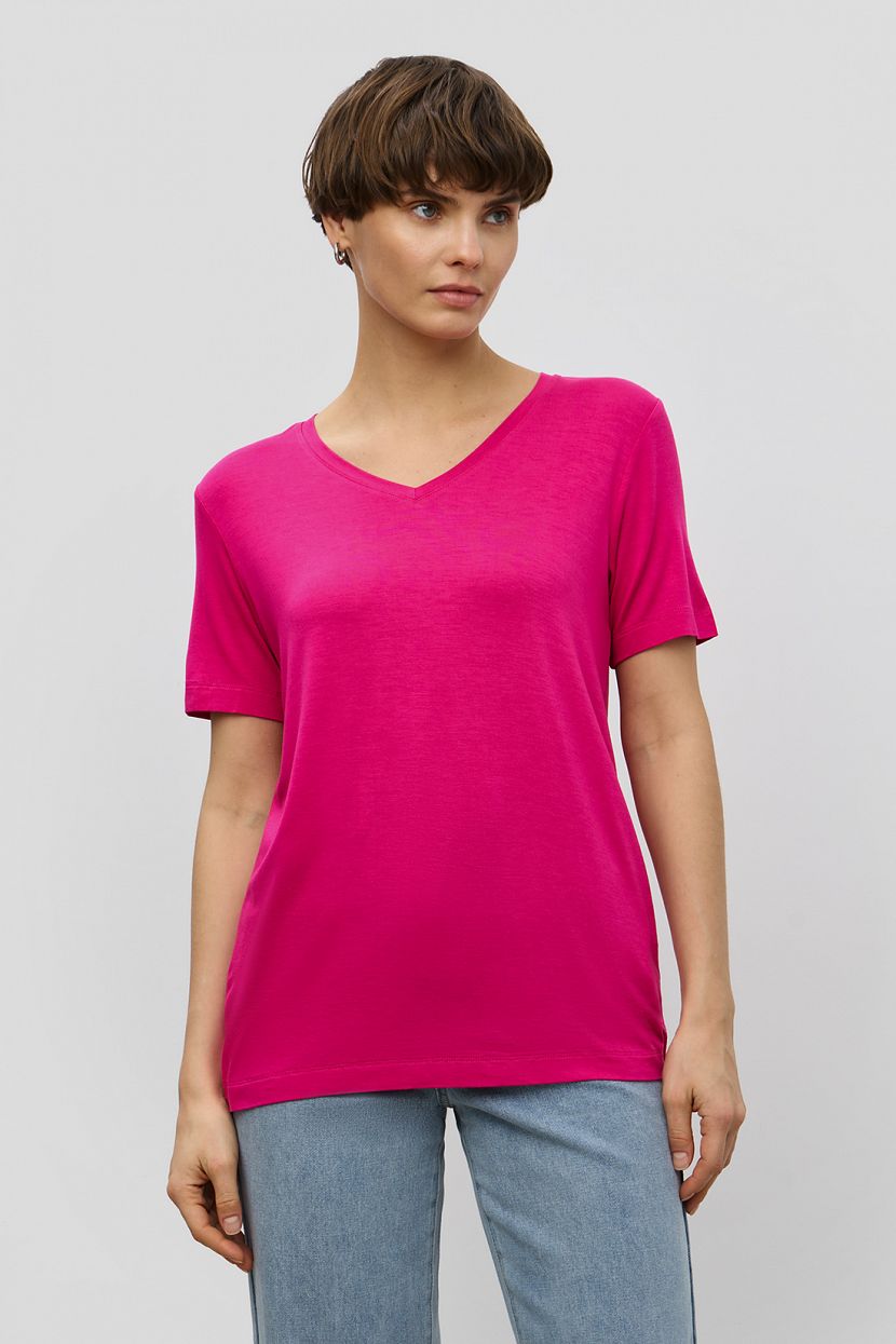 Базовая футболка из вискозы, XL, розовый
