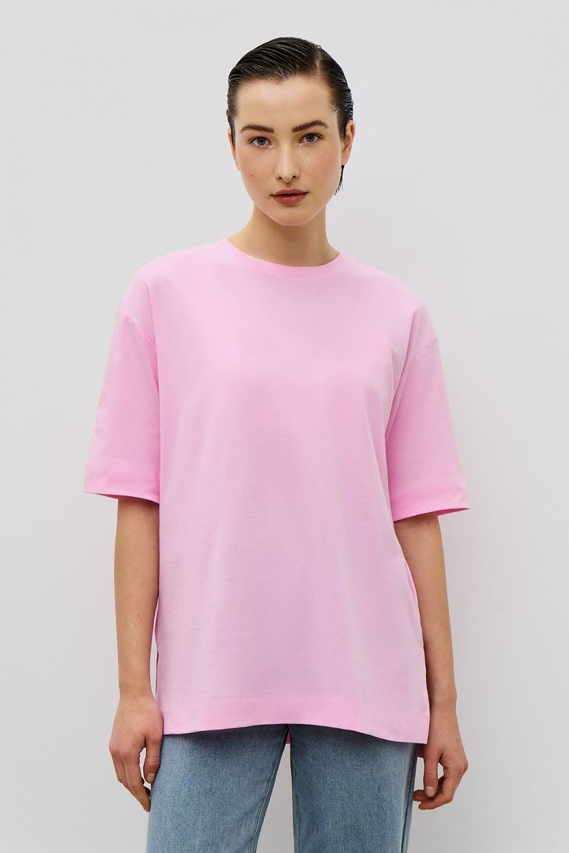Базовая футболка оверсайз, M, розовый