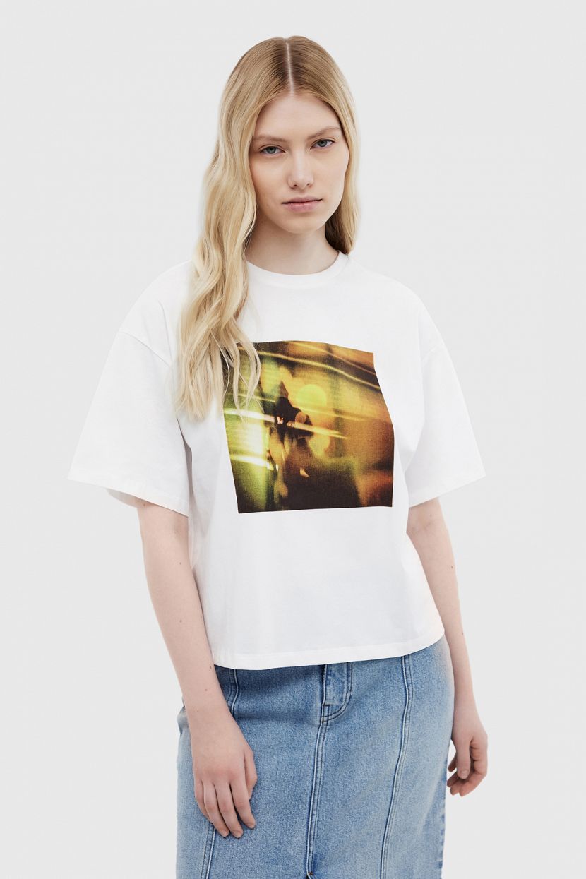Футболка из джерси с фотопринтом L белый 2081₽