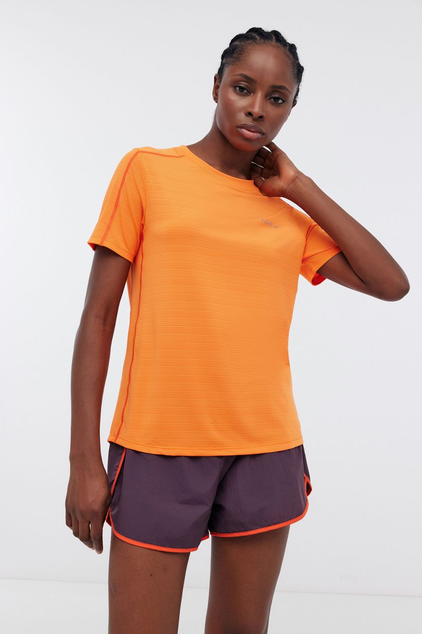 Неоновая спортивная футболка для фитнеса, XS, оранжевый