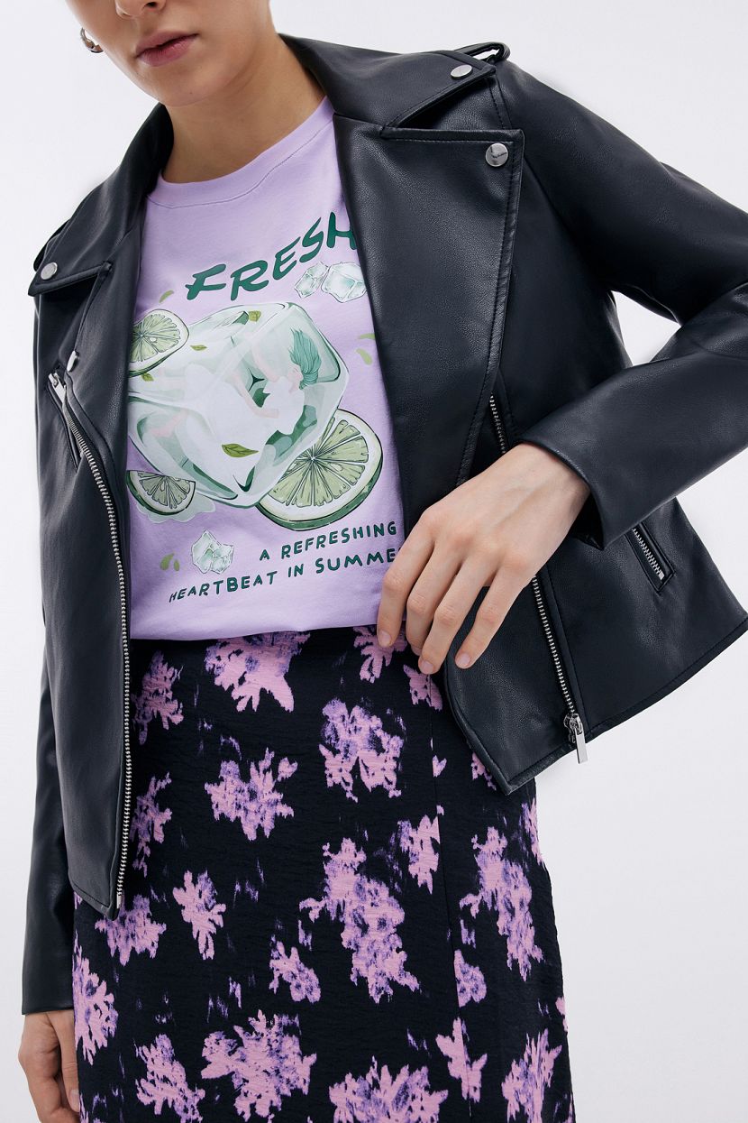 Футболка из джерси с эластаном с принтом L фиолетовый 2399₽