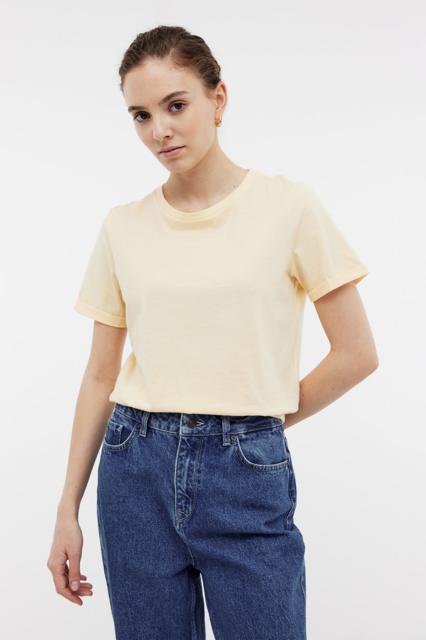 Футболка из хлопкового джерси L желтый 689₽