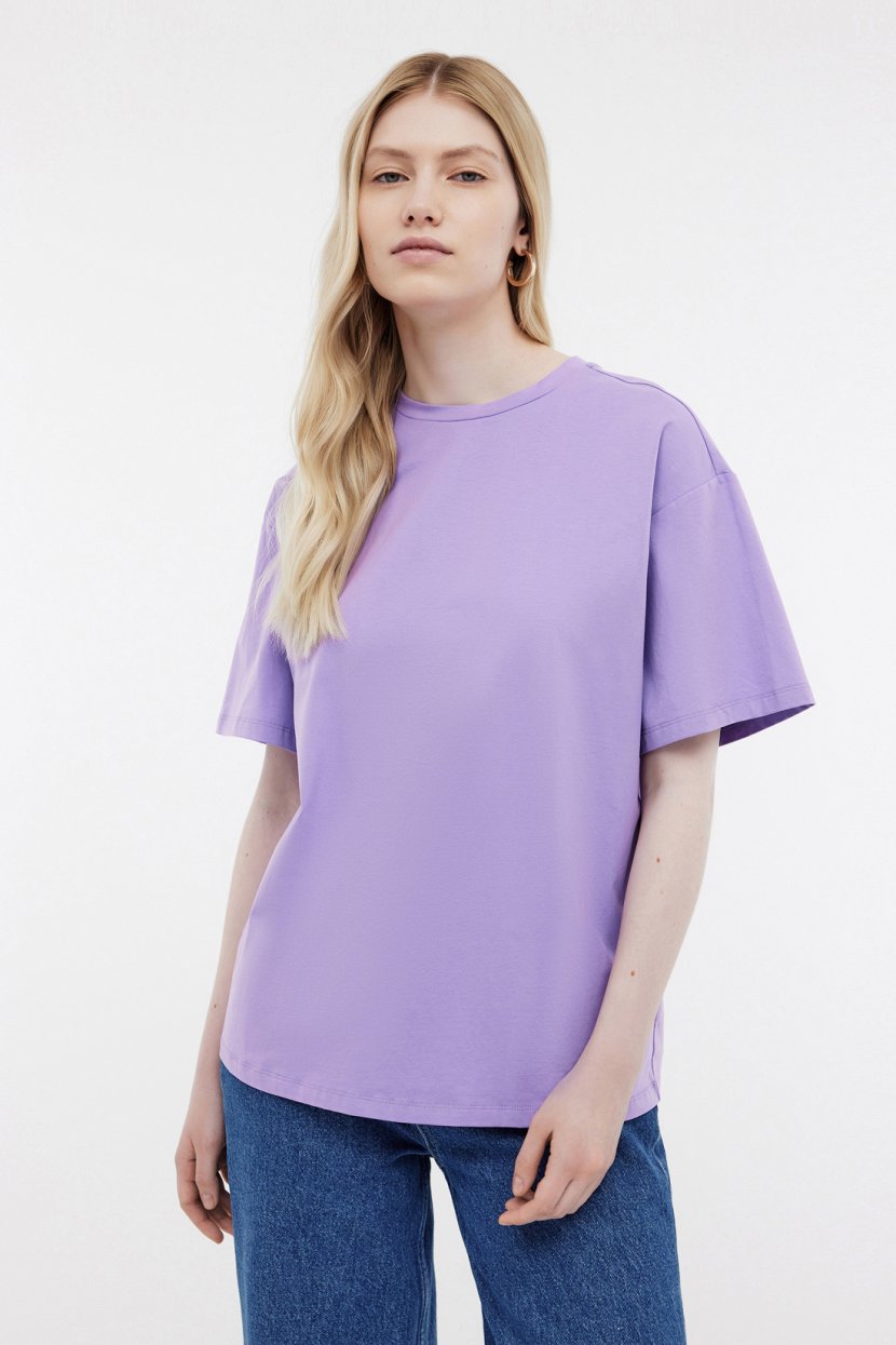Футболка из джерси с эластаном оверсайз L фиолетовый 1149₽