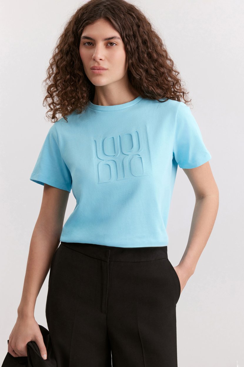 Футболка из 100 хлопка L голубой 3599₽